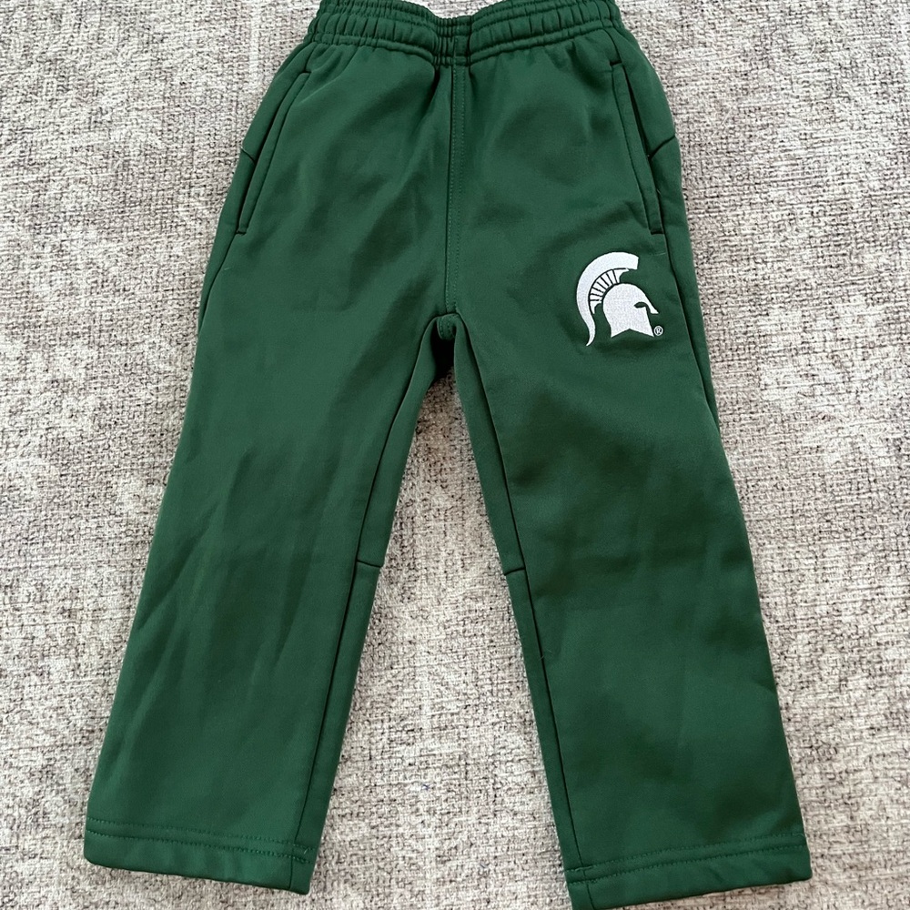 Spartan green, Size 2T, polyester sweatpants